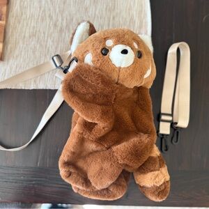 Brown Plush Red Panda Kids Backpack